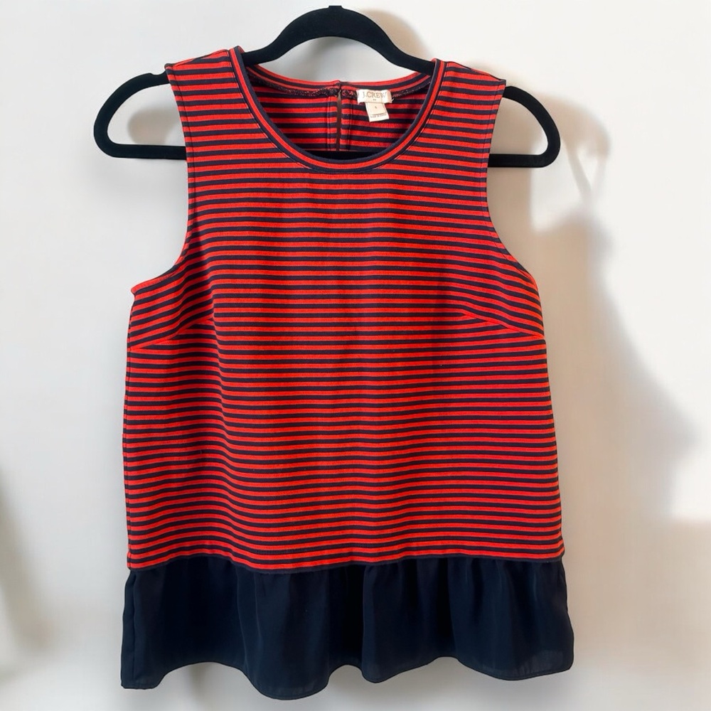 J Crew Red & Navy nautical tank